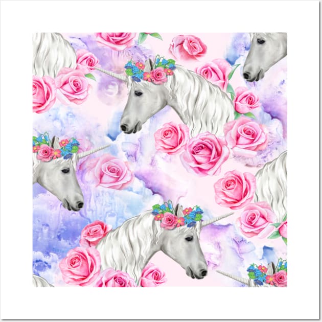 Magical unicorn flower Wall Art by Flipodesigner